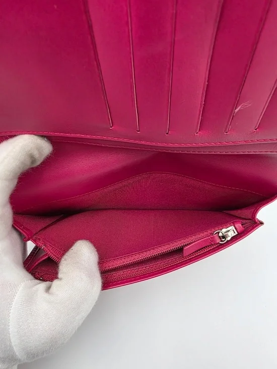 Chanel Matelassé Brilliant Long Patent Leather Wallet Rose Pink - Picture 9 of 11